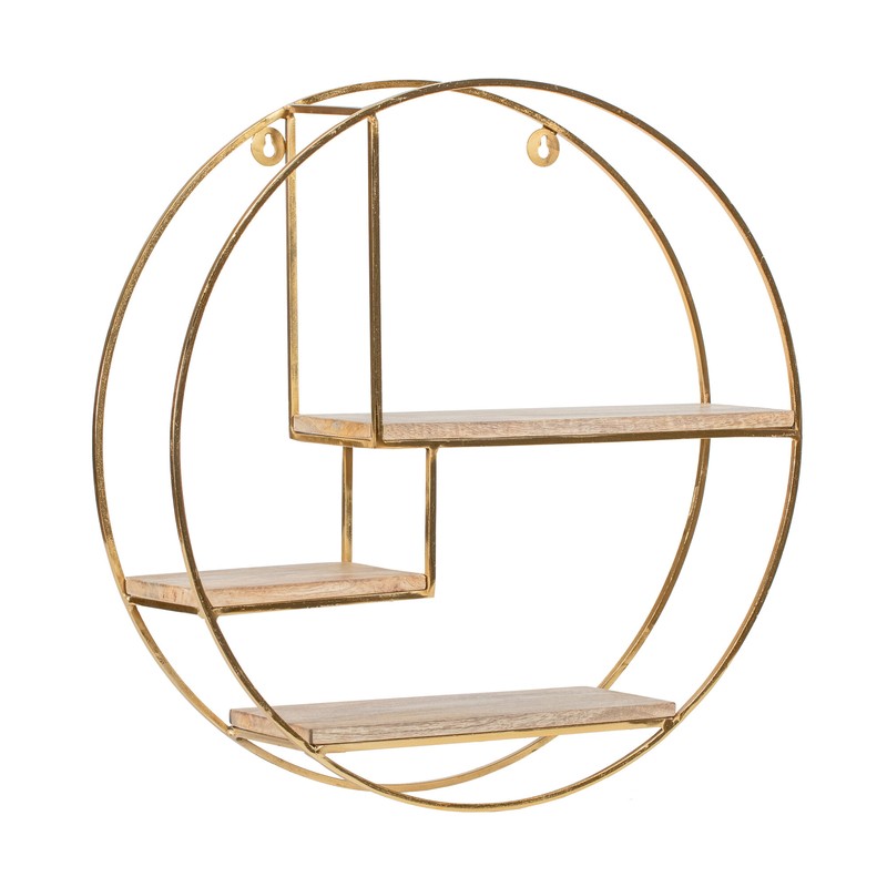 Aberdeen 3 Piece Circle Mango Wood Accent Shelf