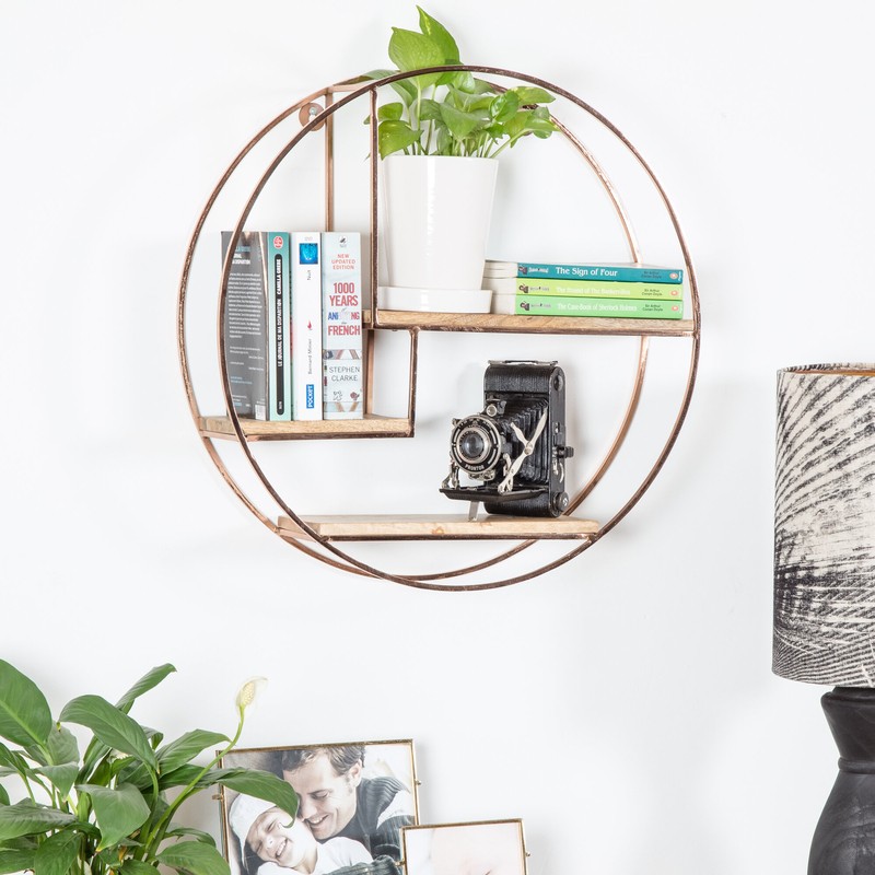 Aberdeen 3 Piece Circle Mango Wood Accent Shelf