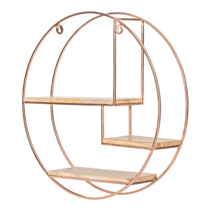 Aberdeen 3 Piece Circle Mango Wood Accent Shelf