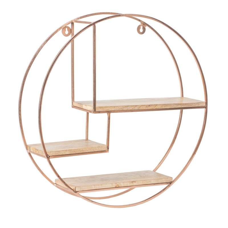 Aberdeen 3 Piece Circle Mango Wood Accent Shelf