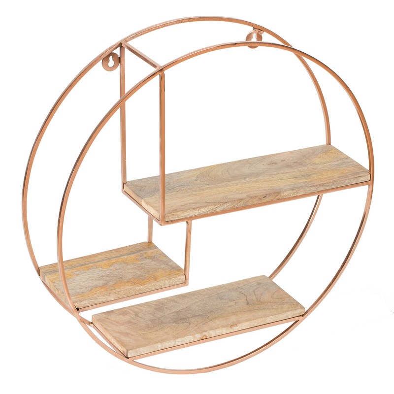 Aberdeen 3 Piece Circle Mango Wood Accent Shelf