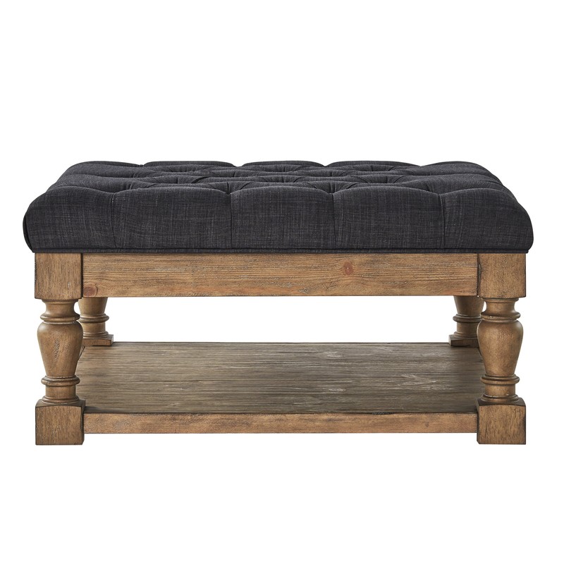 Abston 38'' Wide Tufted Square Cocktail Ottoman with Storage
