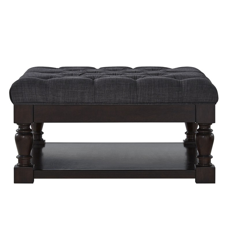 Abston 38'' Wide Tufted Square Cocktail Ottoman with Storage