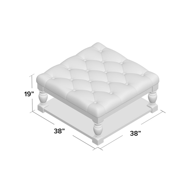 Abston 38'' Wide Tufted Square Cocktail Ottoman with Storage