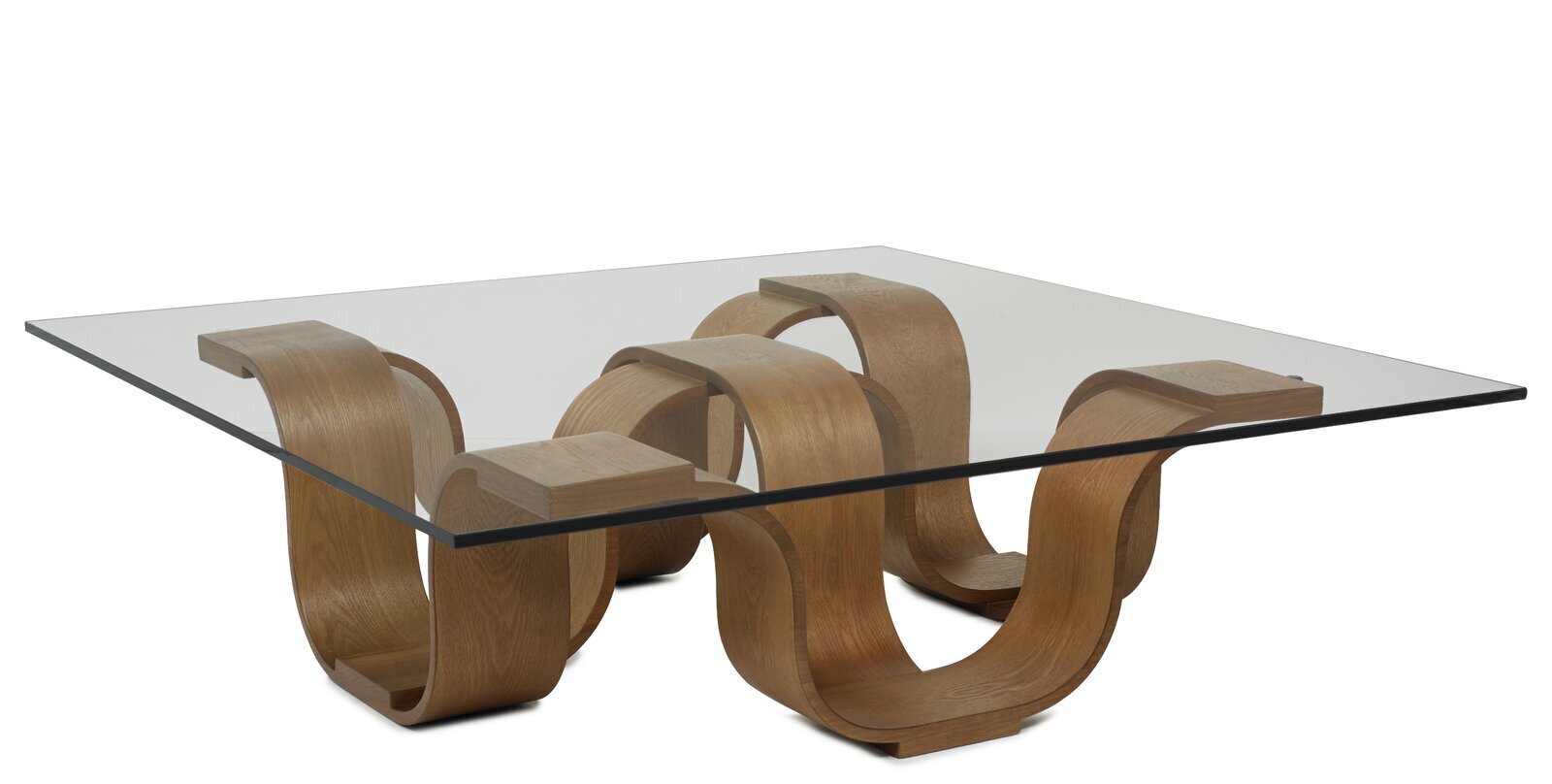 Abstract Large Square Glass Coffee Table