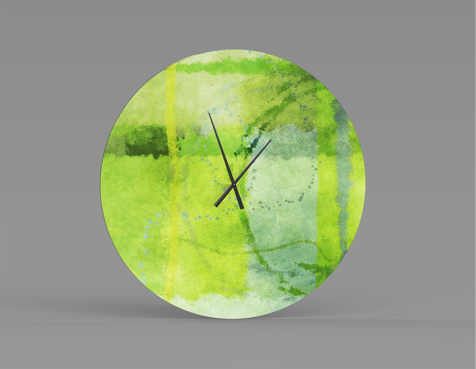 Abstract lime green wall clock