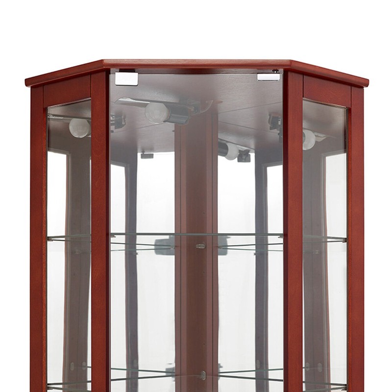 Adelphie 26'' Wide Mirrored Back Curio Cabinet with Lighting