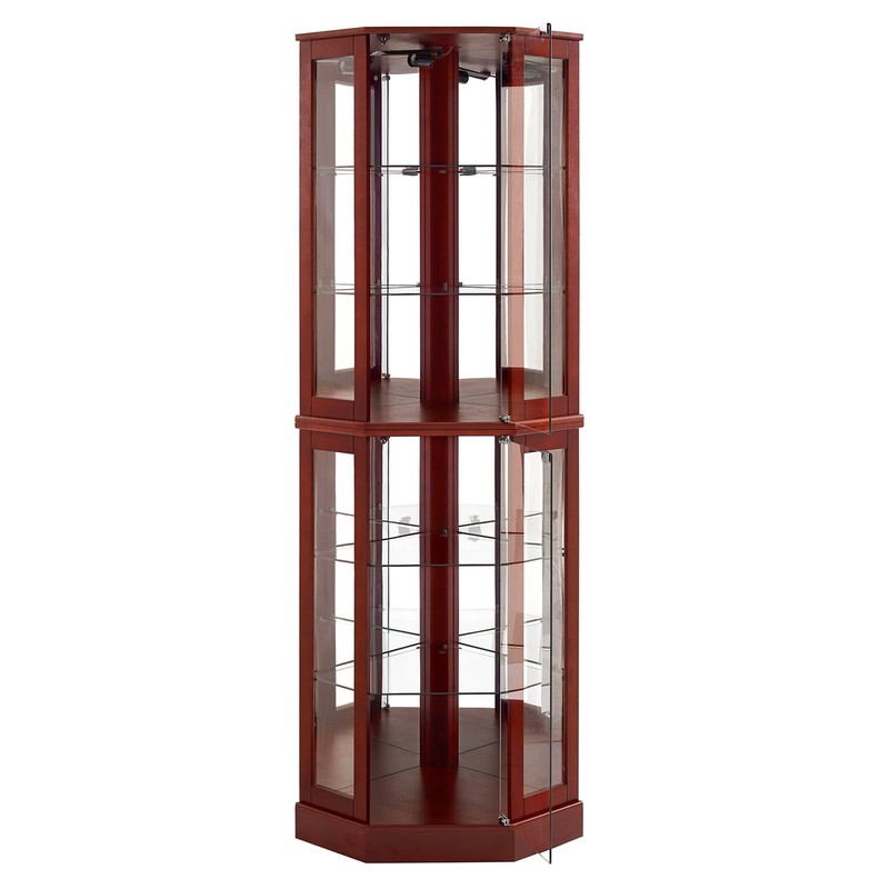 Adelphie 26'' Wide Mirrored Back Curio Cabinet with Lighting