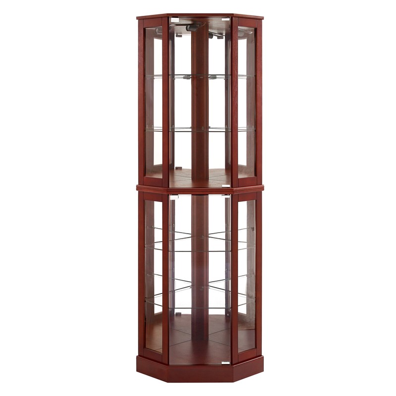 Adelphie 26'' Wide Mirrored Back Curio Cabinet with Lighting
