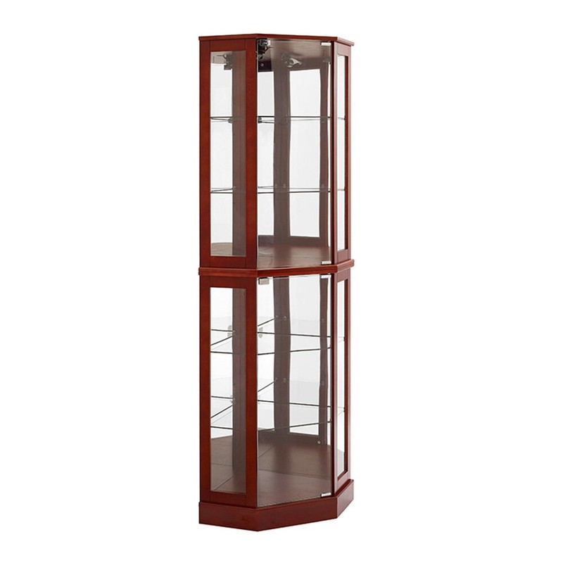 Adelphie 26'' Wide Mirrored Back Curio Cabinet with Lighting