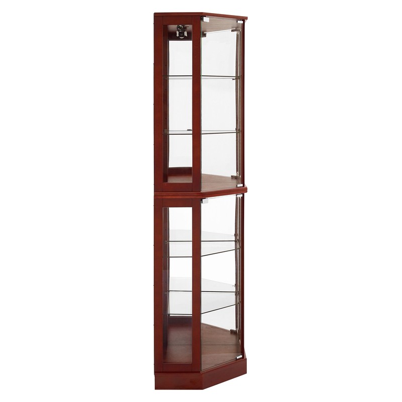 Adelphie 26'' Wide Mirrored Back Curio Cabinet with Lighting
