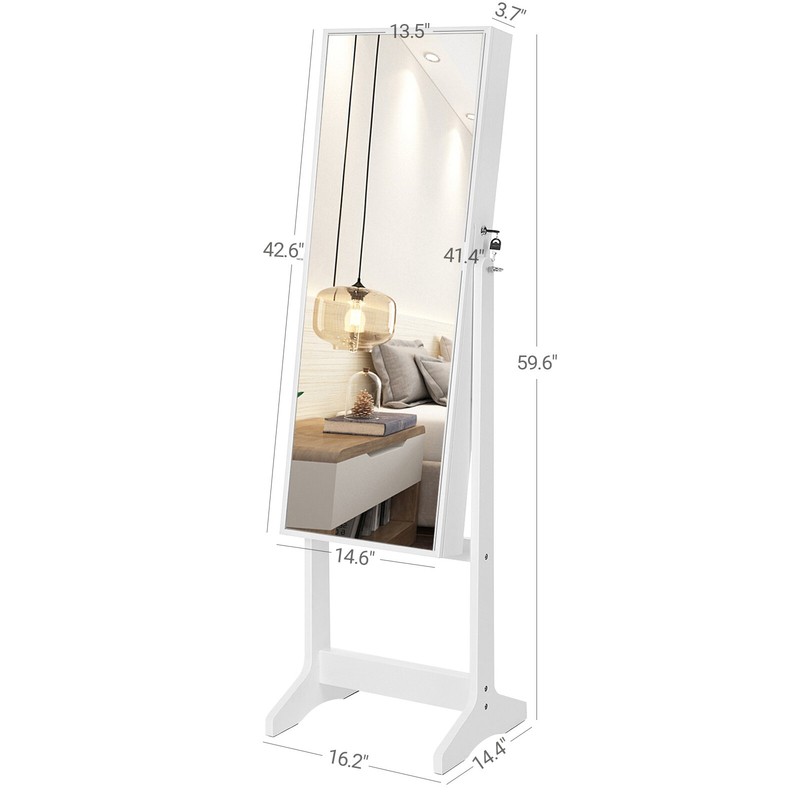 Aganlane 16.2'' Wide Jewelry Armoire with Mirror