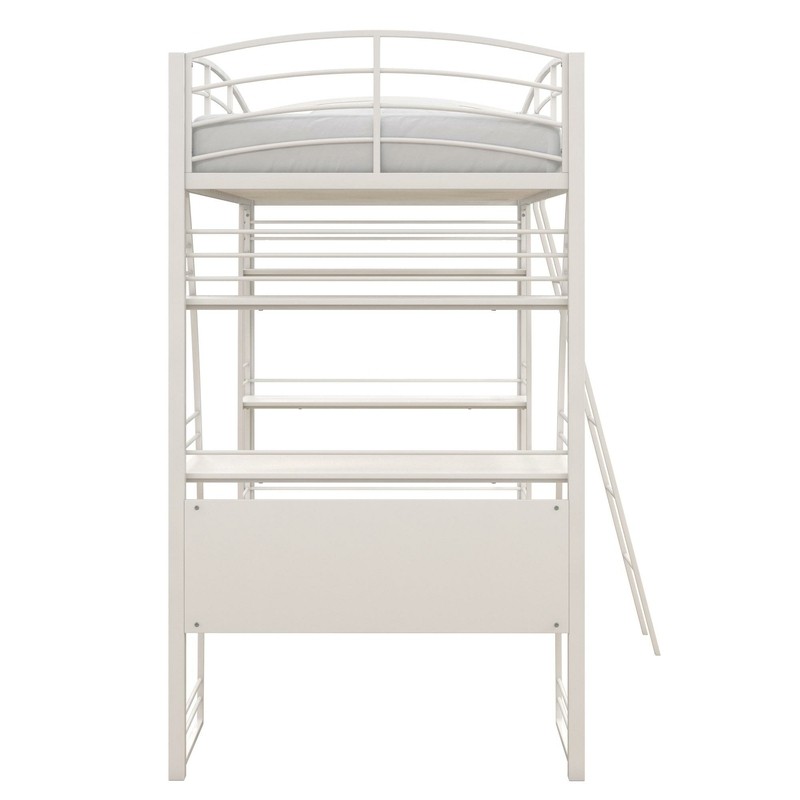 Agastya Twin Metal Loft Bed with Bookcase by Isabelle & Max™