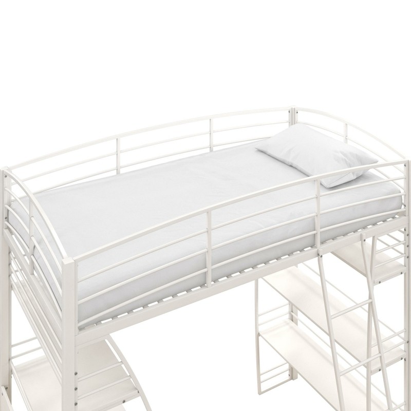 Agastya Twin Metal Loft Bed with Bookcase by Isabelle & Max™