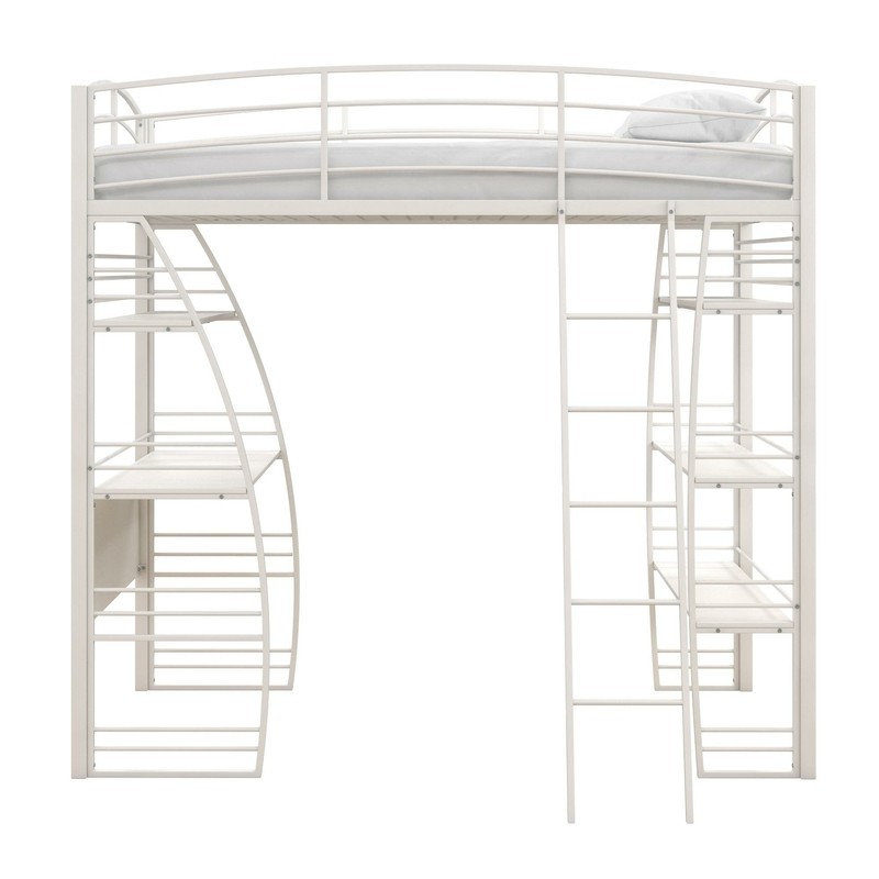 Agastya Twin Metal Loft Bed with Bookcase by Isabelle & Max™