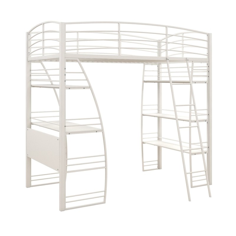 Agastya Twin Metal Loft Bed with Bookcase by Isabelle & Max™