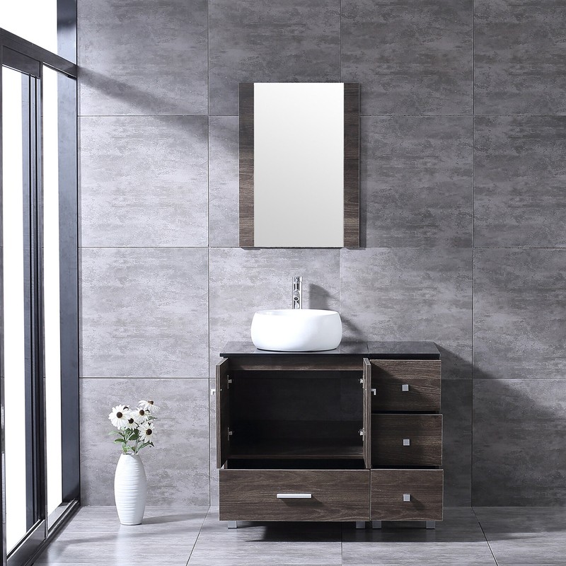 Alderico 36" Single Bathroom Vanity Set with Mirror