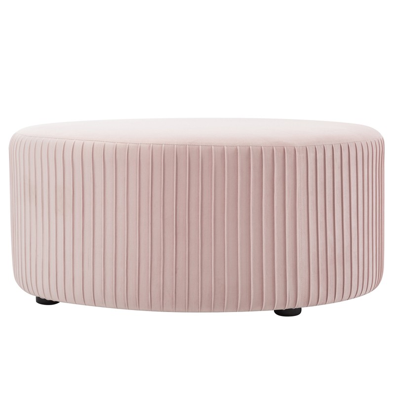Alexandria 35.4'' Wide Velvet Round Cocktail Ottoman
