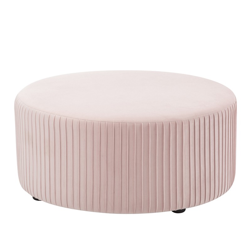 Alexandria 35.4'' Wide Velvet Round Cocktail Ottoman