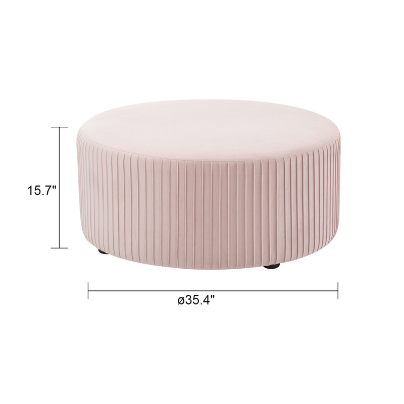 Alexandria 35.4'' Wide Velvet Round Cocktail Ottoman