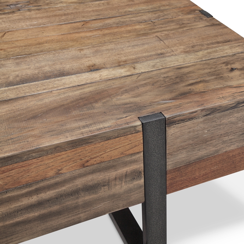 Altamae 24'' Tall Solid Wood Sled End Table