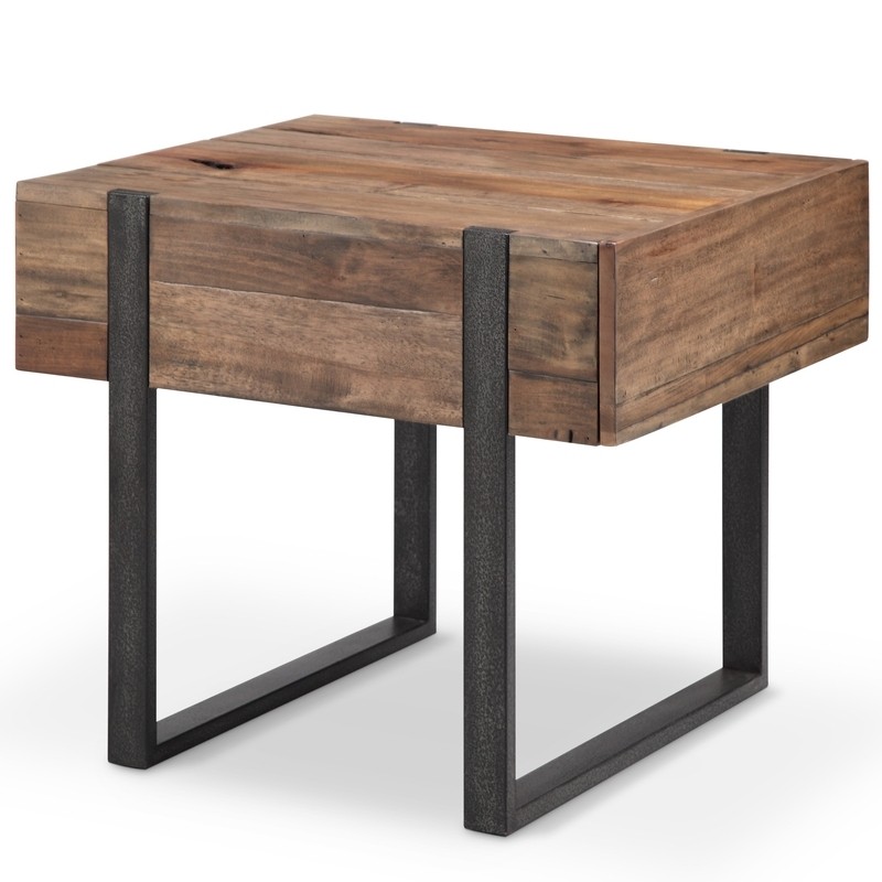 Altamae 24'' Tall Solid Wood Sled End Table