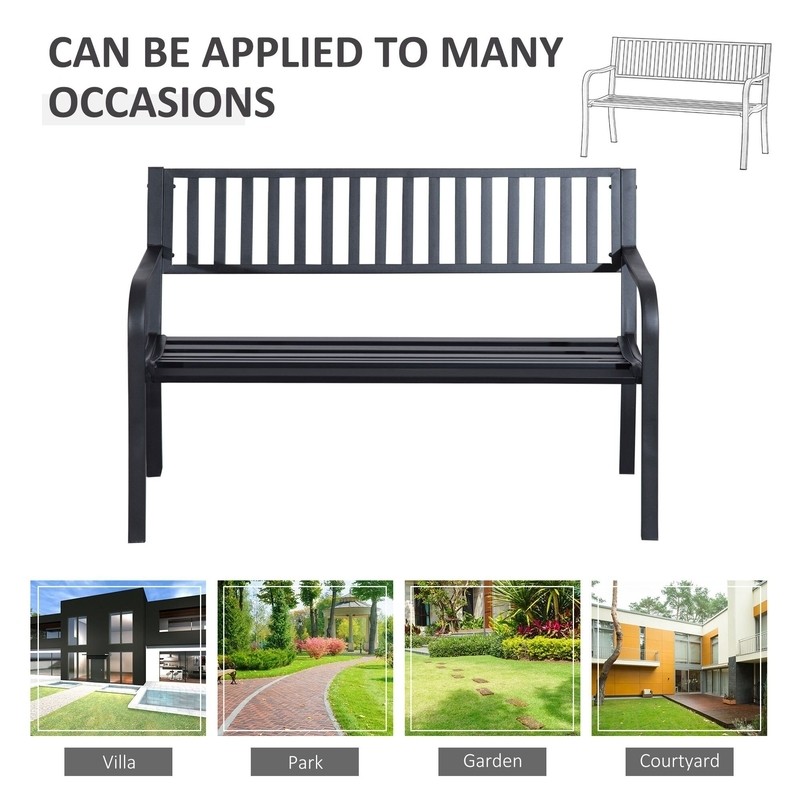 Alvah Stainless Steel Garden Bench