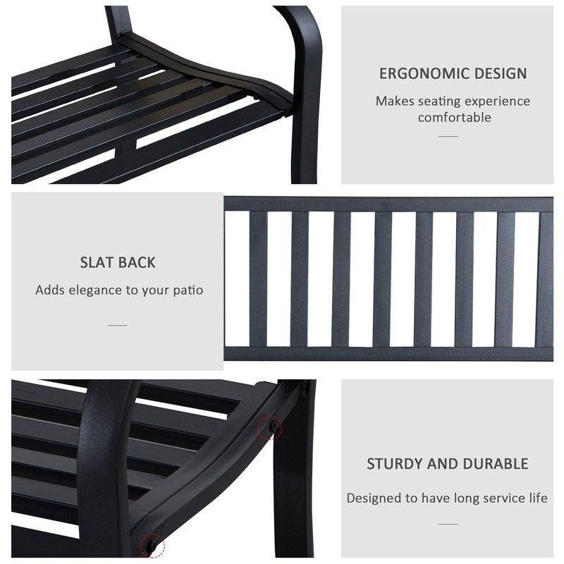 Alvah Stainless Steel Garden Bench