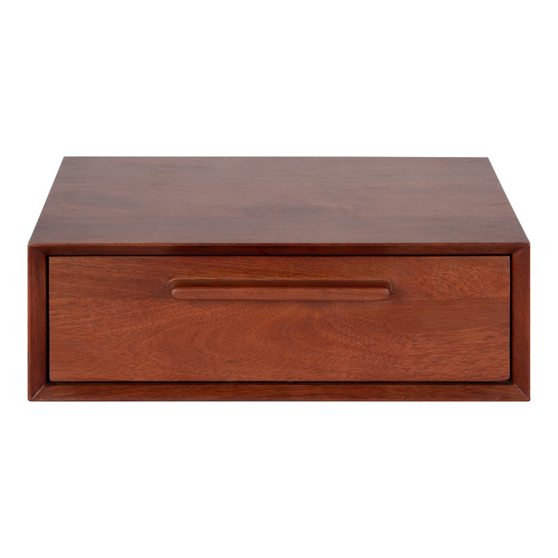 Alyra Mango Solid Wood Floating Wall Shelf with Drawers