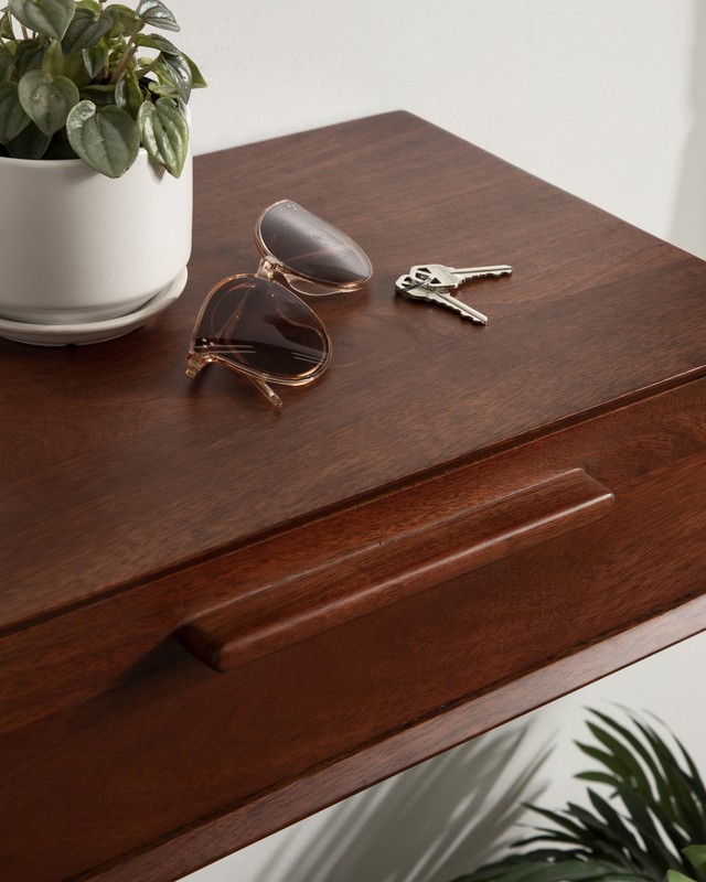 Alyra Mango Solid Wood Floating Wall Shelf with Drawers