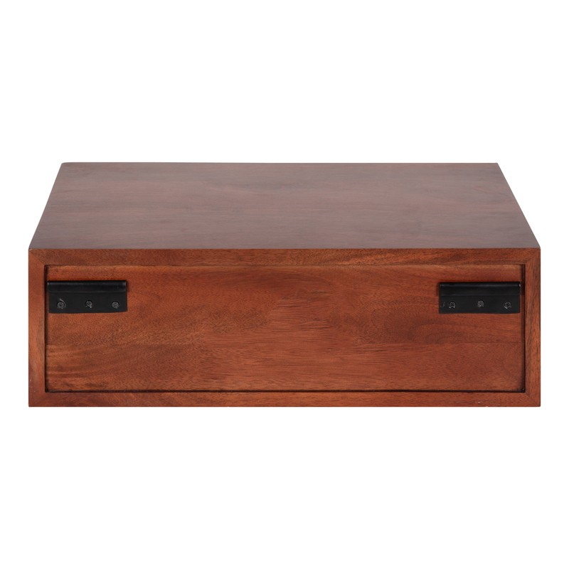 Alyra Mango Solid Wood Floating Wall Shelf with Drawers