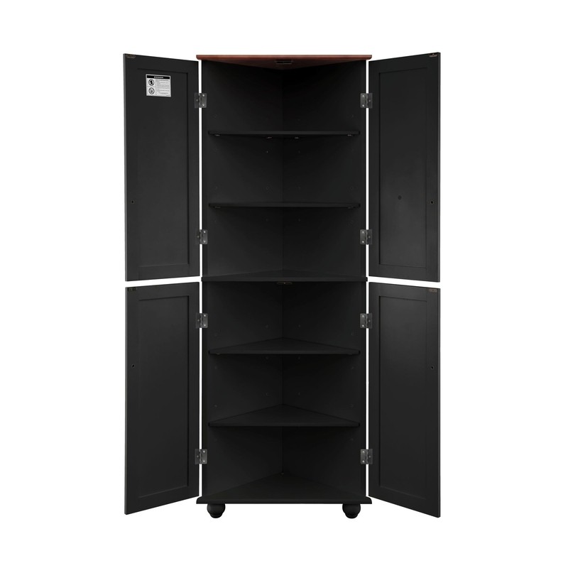 Amein 67.72'' Tall 4 - Door Corner Accent Cabinet