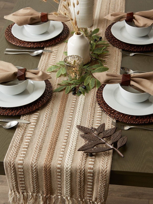 Amundson Striped 100% Cotton Table Runner