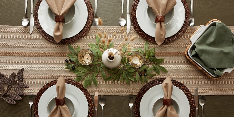 Amundson Striped 100% Cotton Table Runner