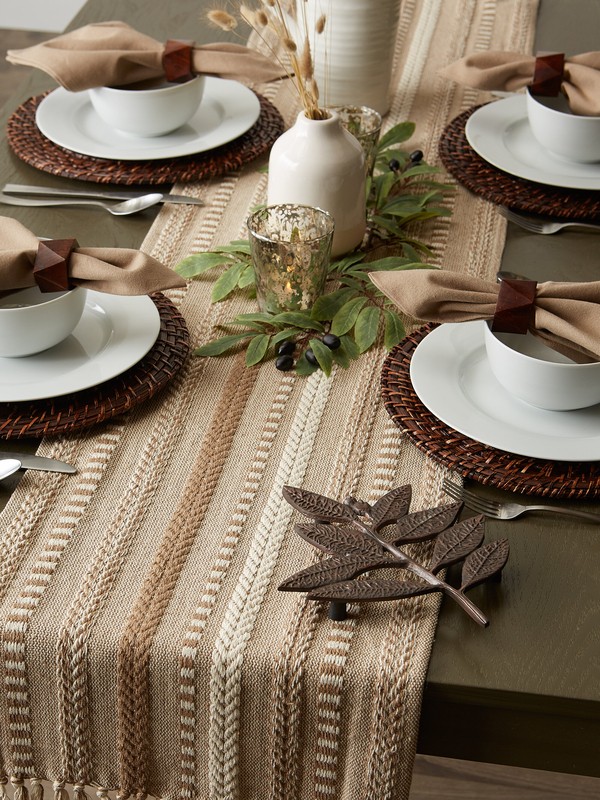 Amundson Striped 100% Cotton Table Runner