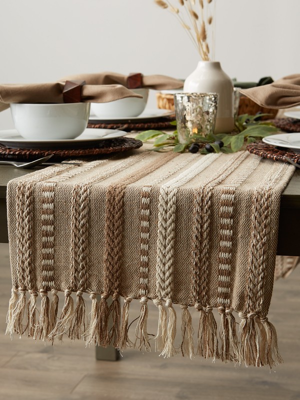 Amundson Striped 100% Cotton Table Runner