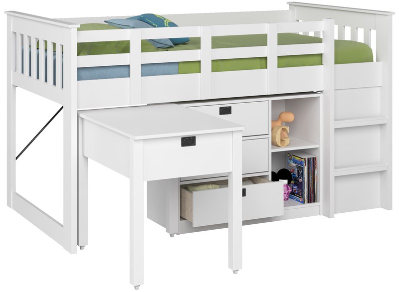 Angelica Twin Loft Bed with Bookcase by Mack & Milo™