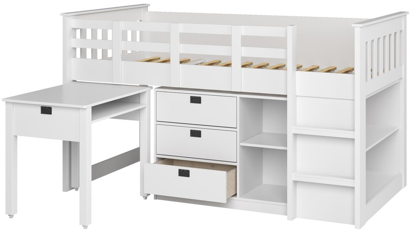 Angelica Twin Loft Bed with Bookcase by Mack & Milo™