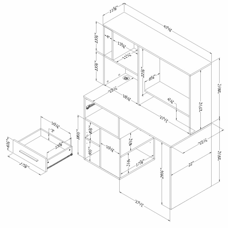 Annexe Desk with Hutch