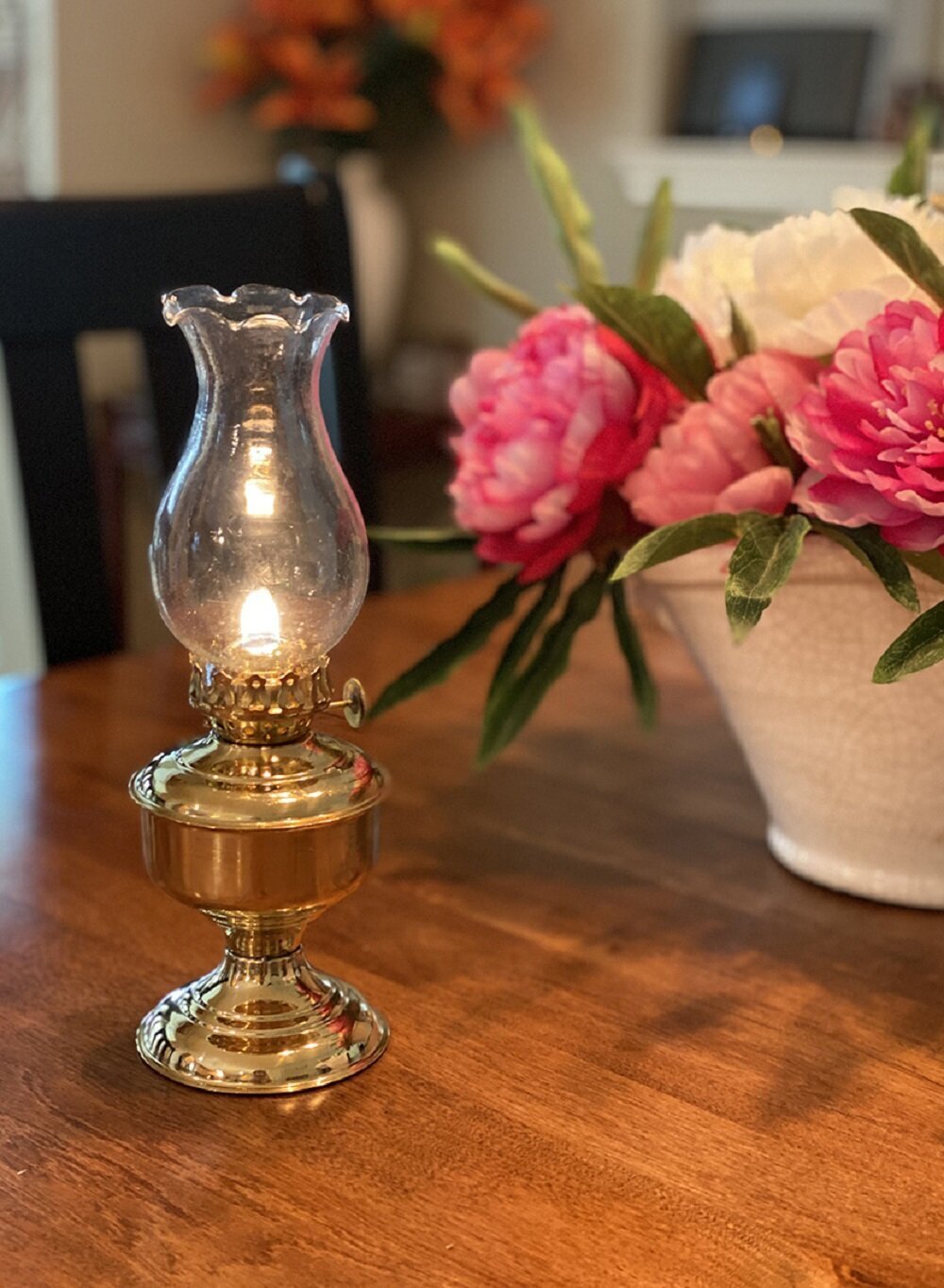 Antique gas oil hurricane lamp