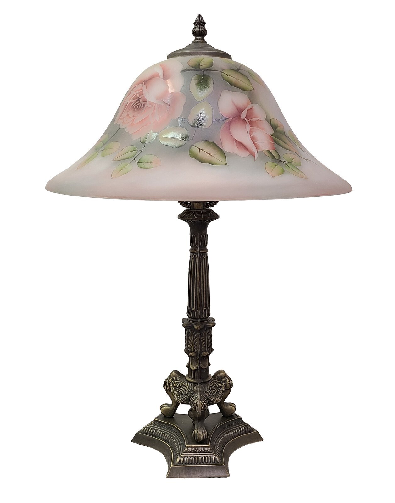 Antique pink flower lamp shade 