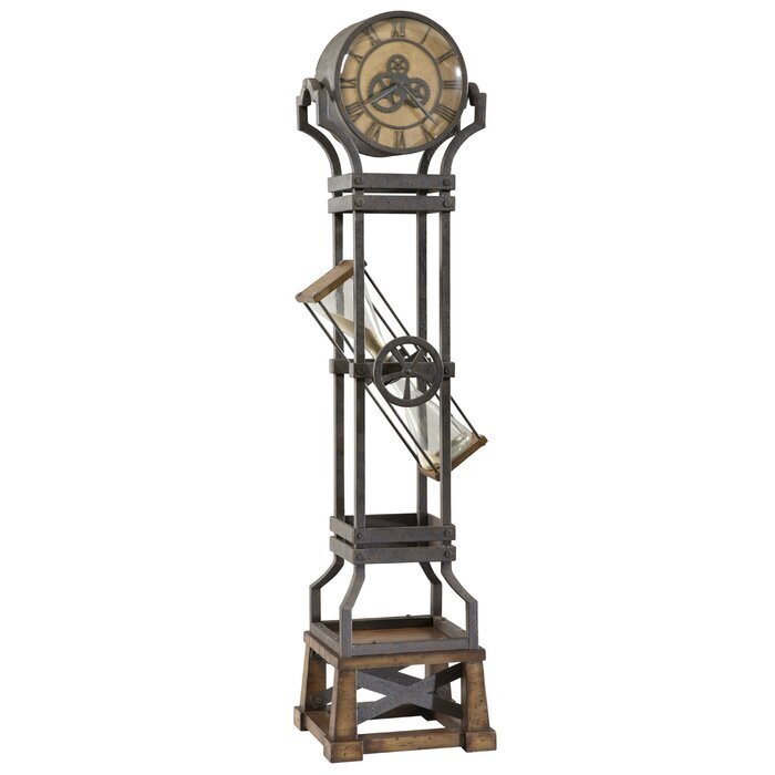 Antique standing clock with hourglass