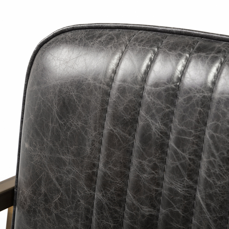 Ariana Leather Upholstered Arm Chair in Black
