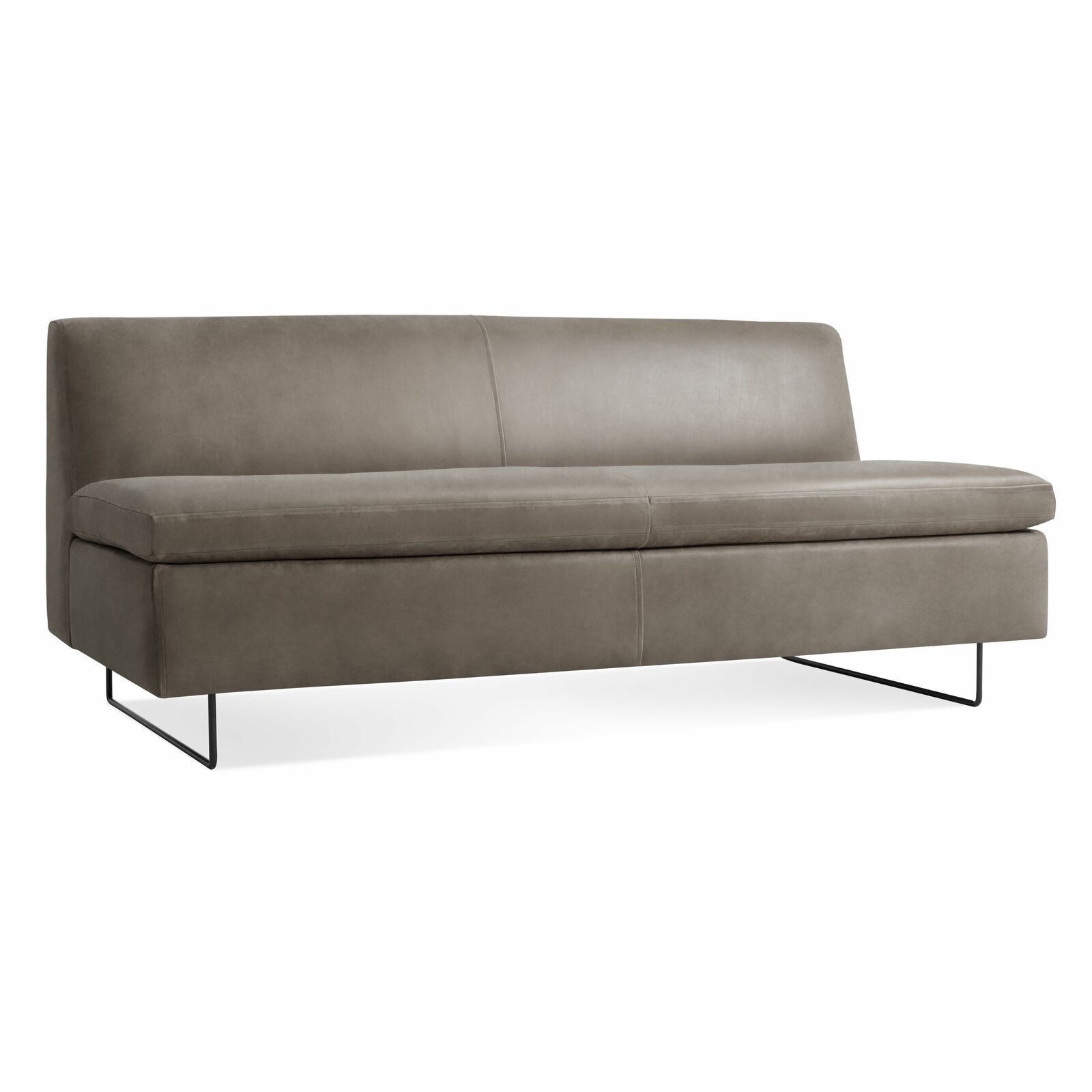 Armless Leather Sectional