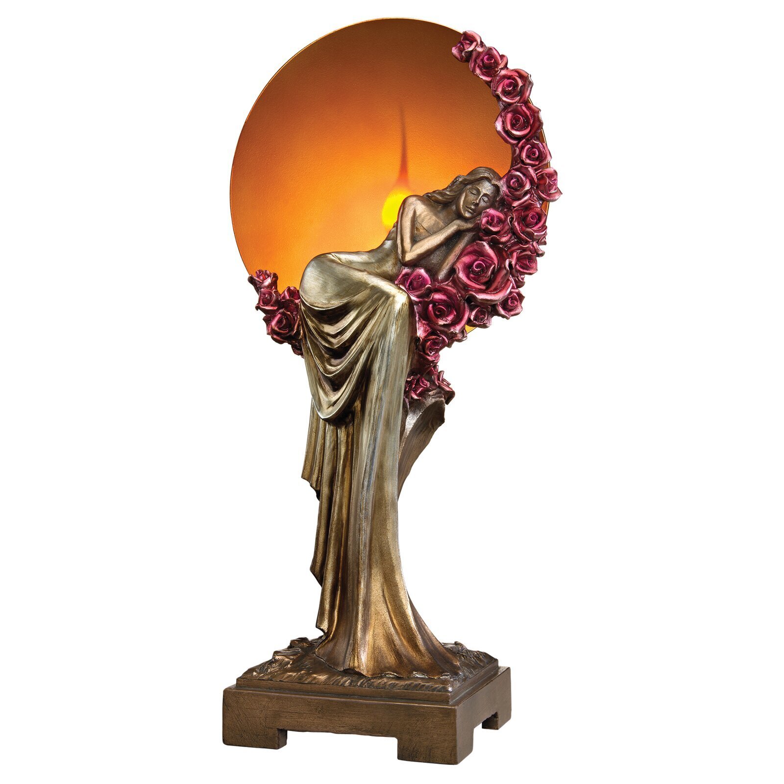 Art Deco Woman Lamp Illuminated Sculpture 