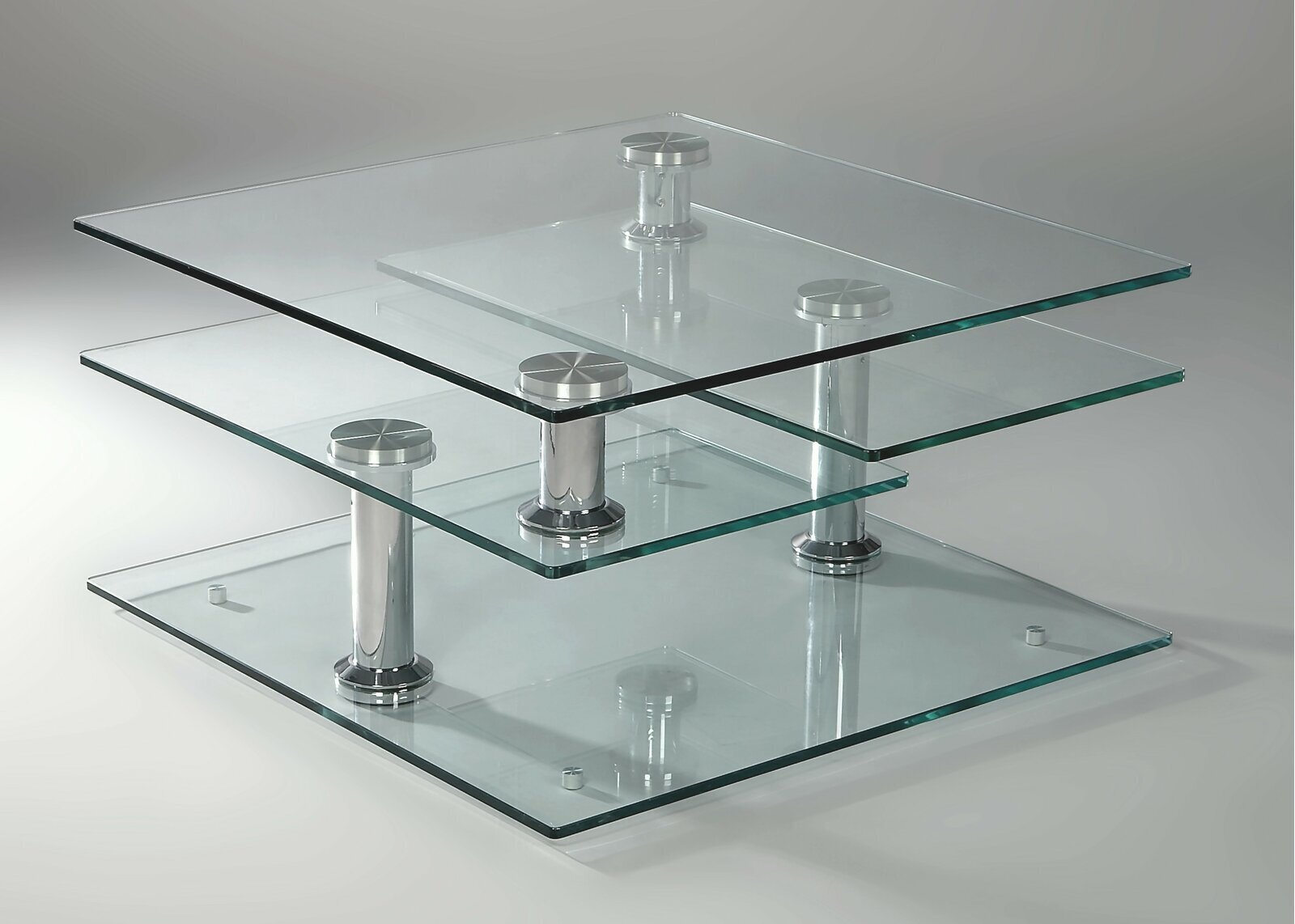 Asymmetrical Extra Large Square Glass Coffee Table