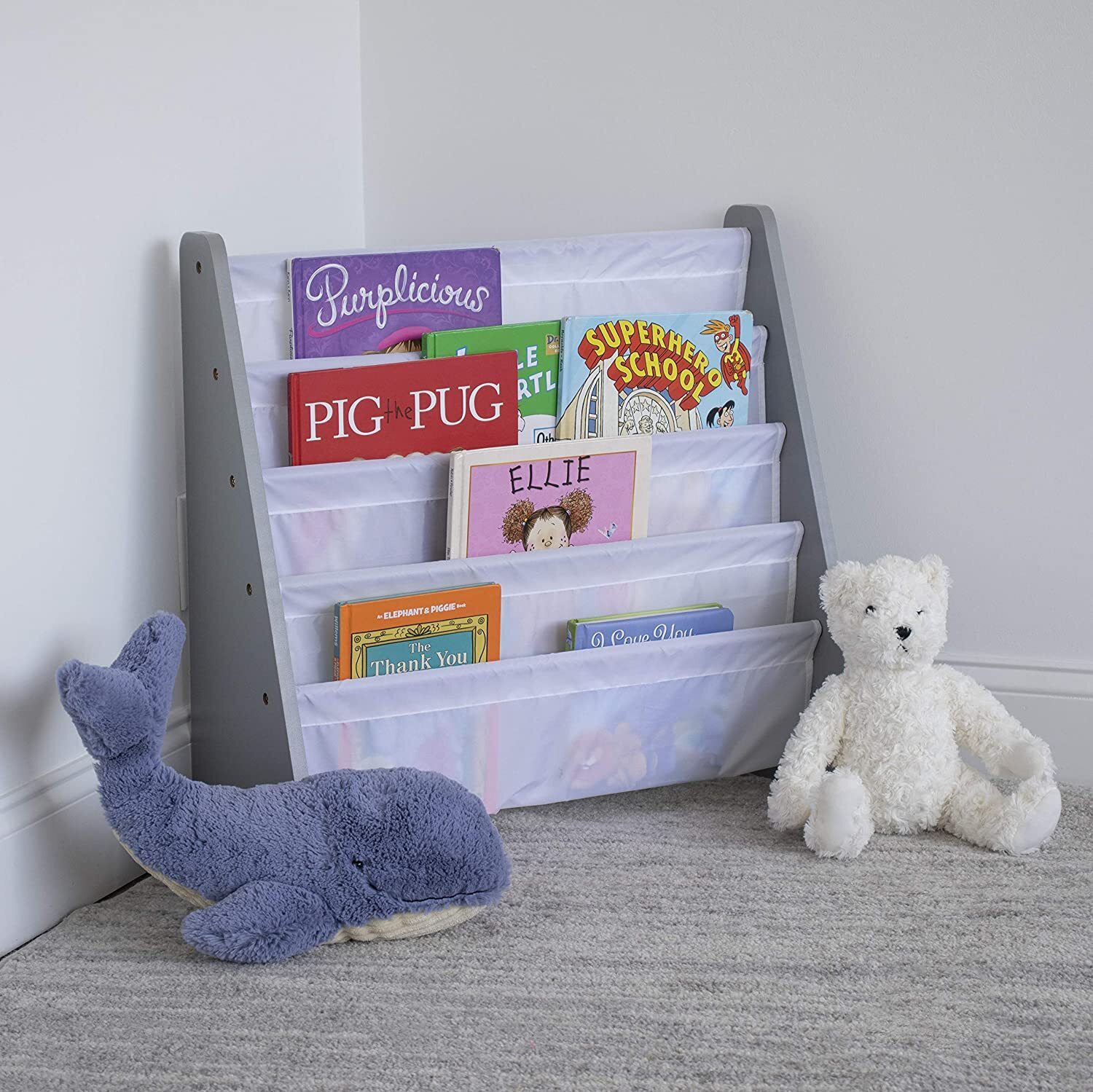 Baby and Kids Bookcase with Pocket Shelves