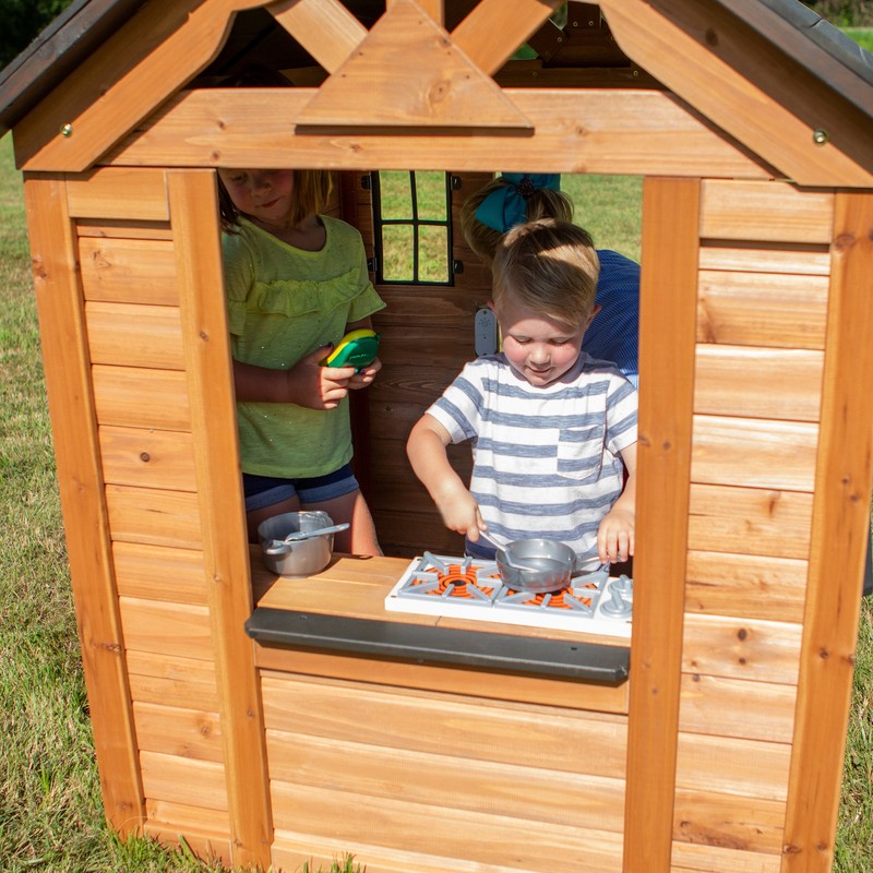 Backyard Discovery Sweetwater 42" x 46.69" Indoor/Outdoor Cedar Playhouse with Kitchen