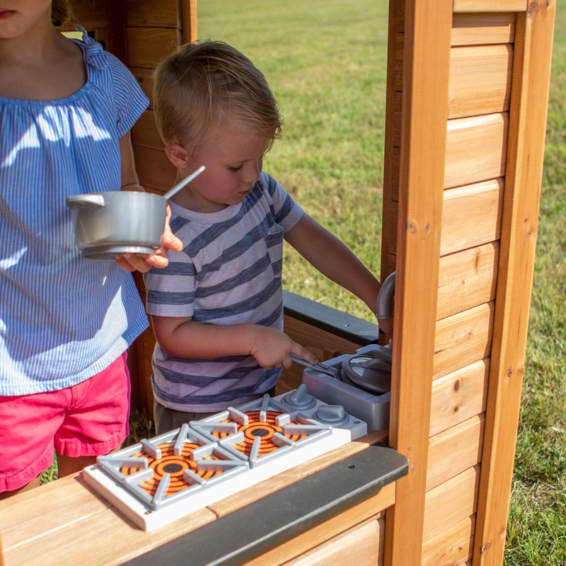 Backyard Discovery Sweetwater 42" x 46.69" Indoor/Outdoor Cedar Playhouse with Kitchen