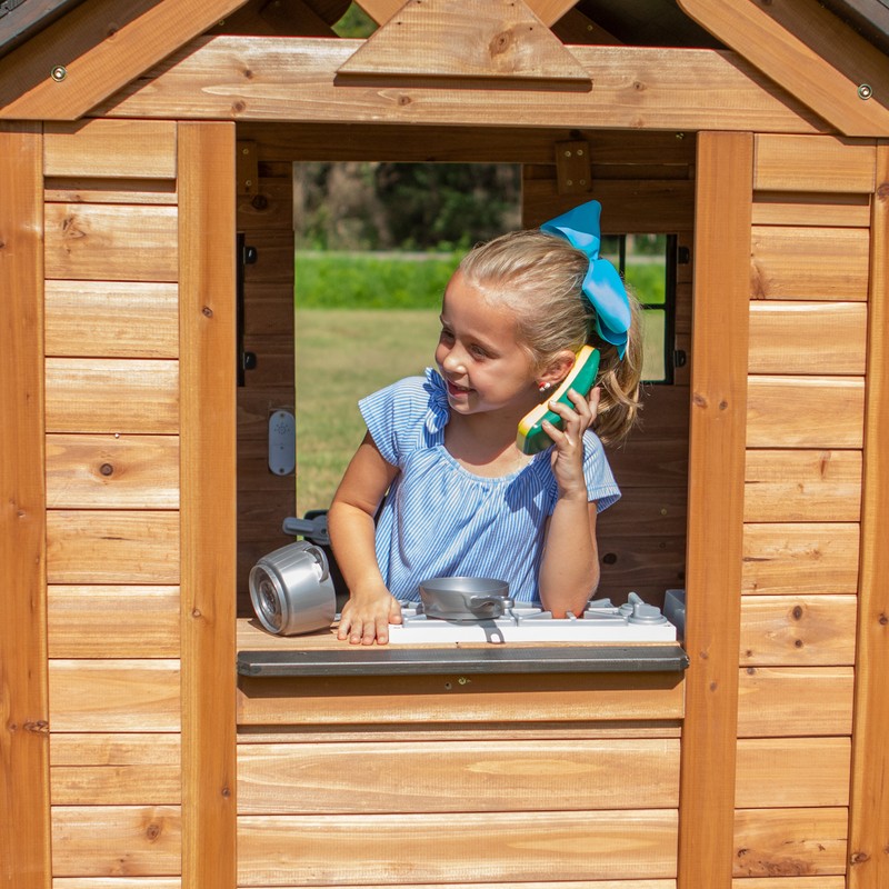 Backyard Discovery Sweetwater 42" x 46.69" Indoor/Outdoor Cedar Playhouse with Kitchen